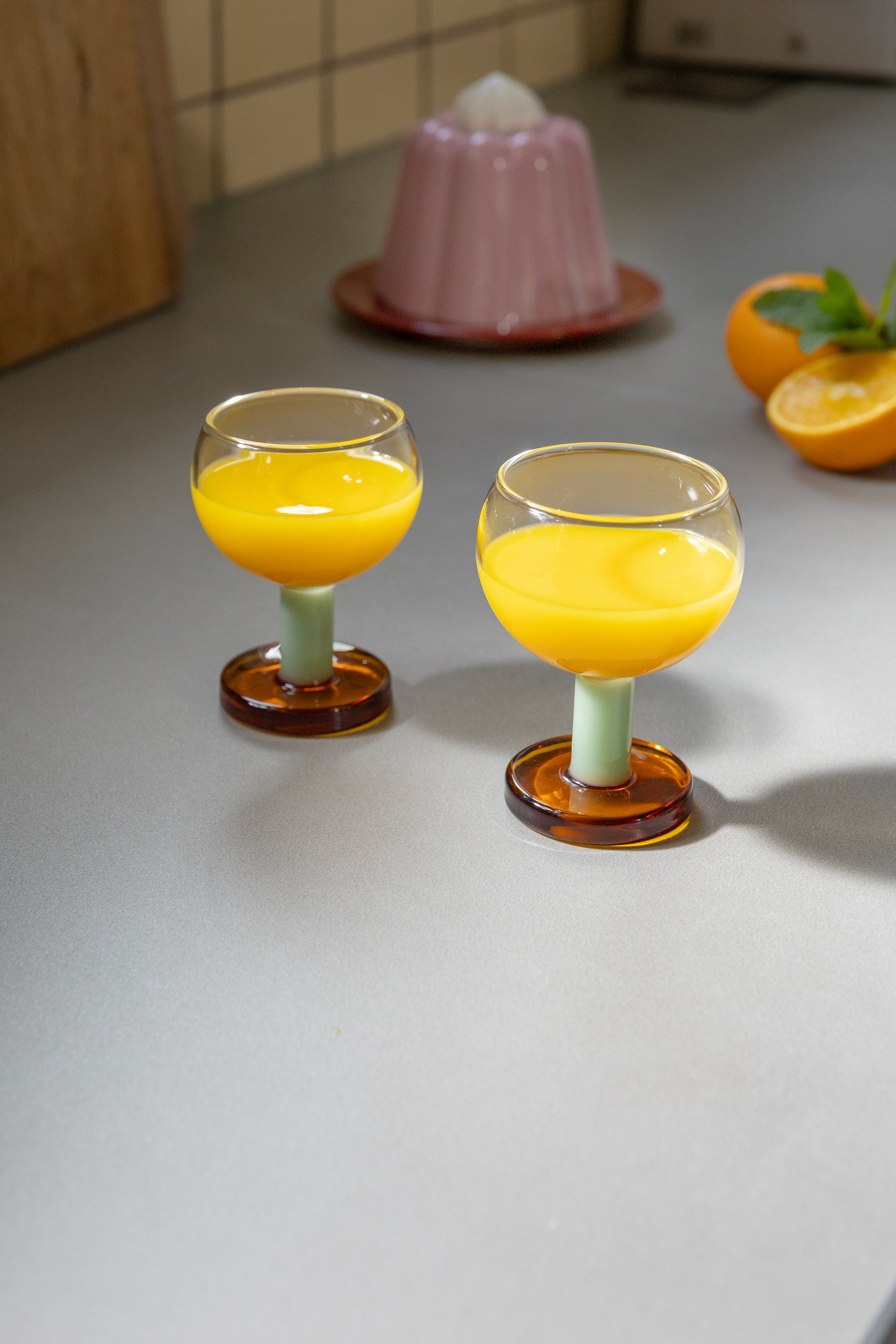 Glass cantine amber set of 2 琥珀撞色小酒杯 （兩只）