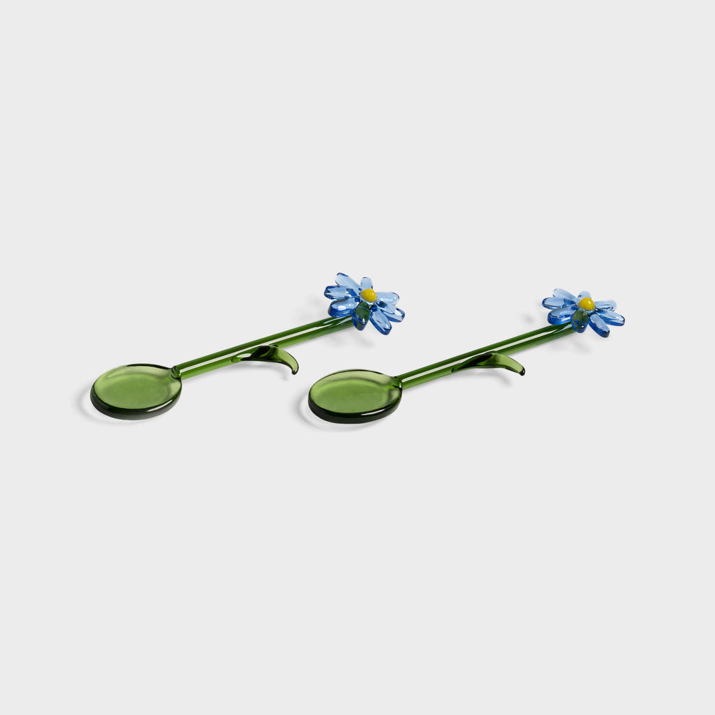Spoon flora blue set of 2 藍色雛菊攪拌棒 （兩只)