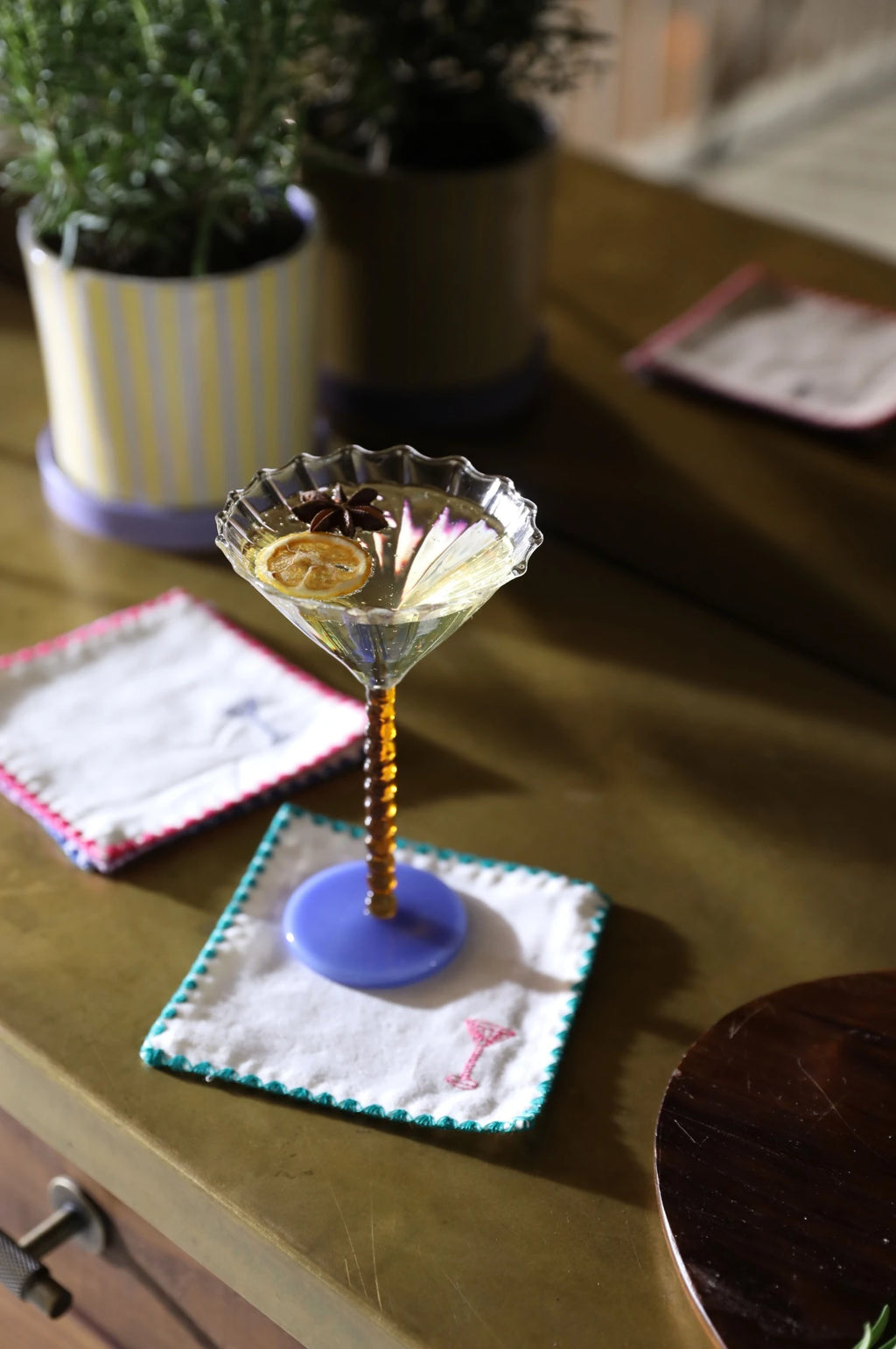 Coupe perle amber set of 2 琥珀珍珠高腳杯 （兩只)