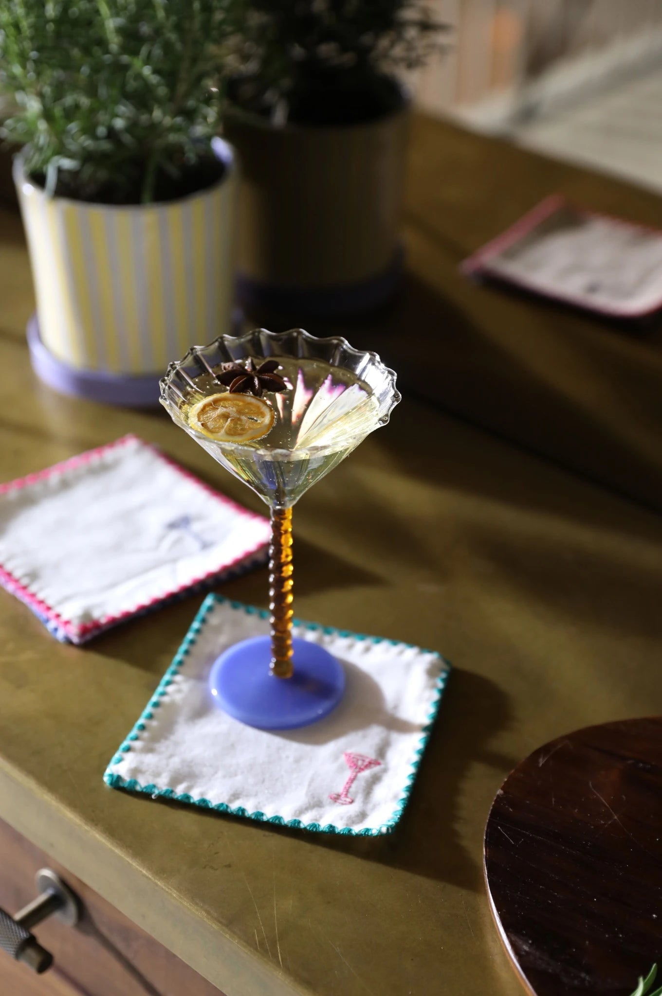 Coupe perle amber set of 2 琥珀珍珠高腳杯 （兩只)