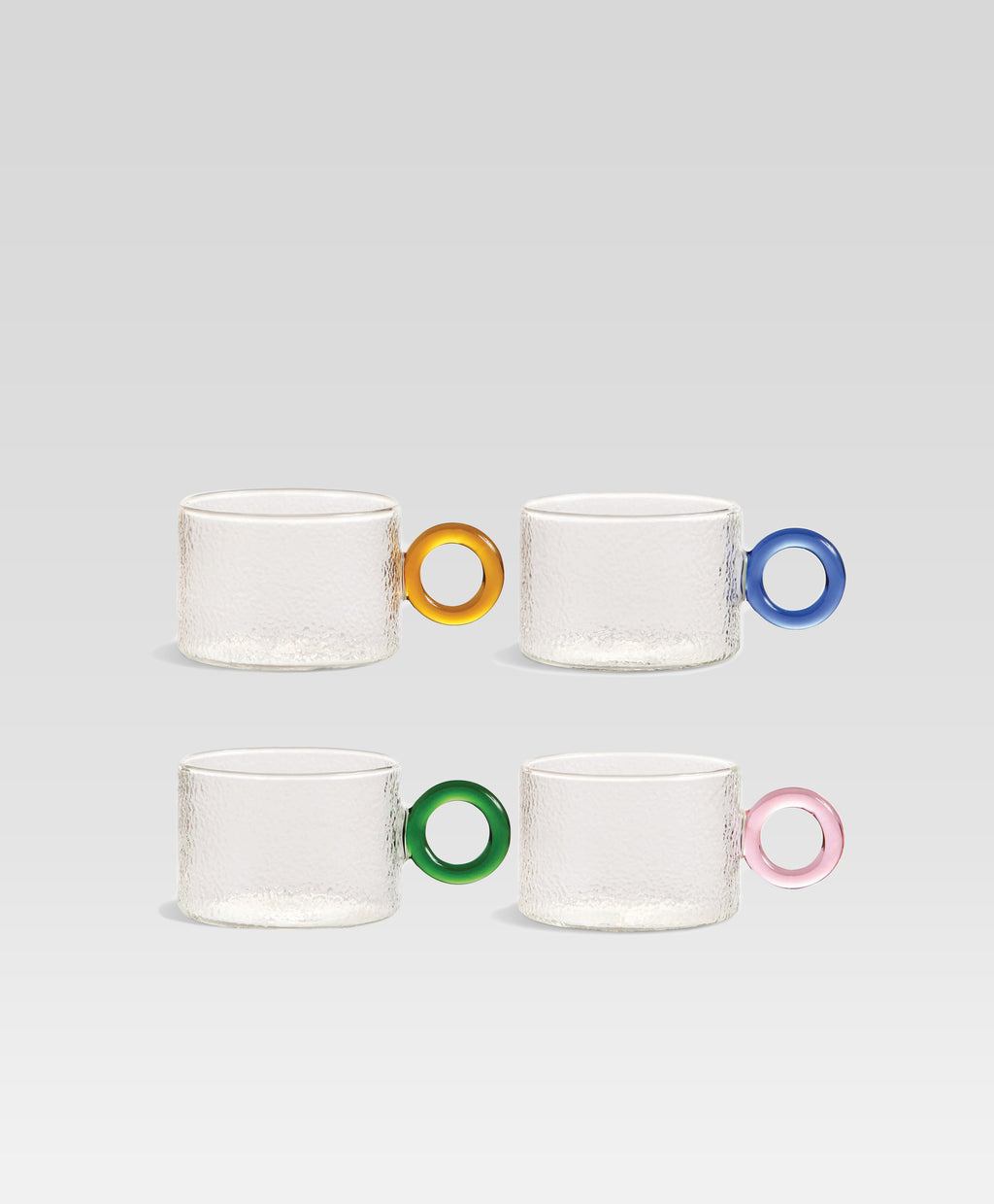 Glass chiquito set of 4 彩色玻璃圈小杯 （四只)